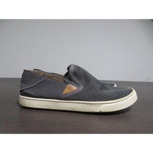Olukai Pehuea Shoes Womens Size 7.5 Gray Mesh Slip On Comfort Rubber Sole Casual